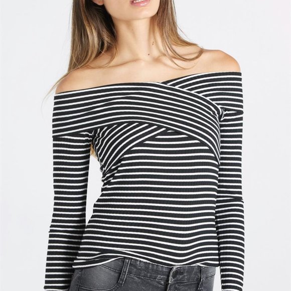 twik Sweaters - Twik Simon's Sweater Top Striped off the shoulder
